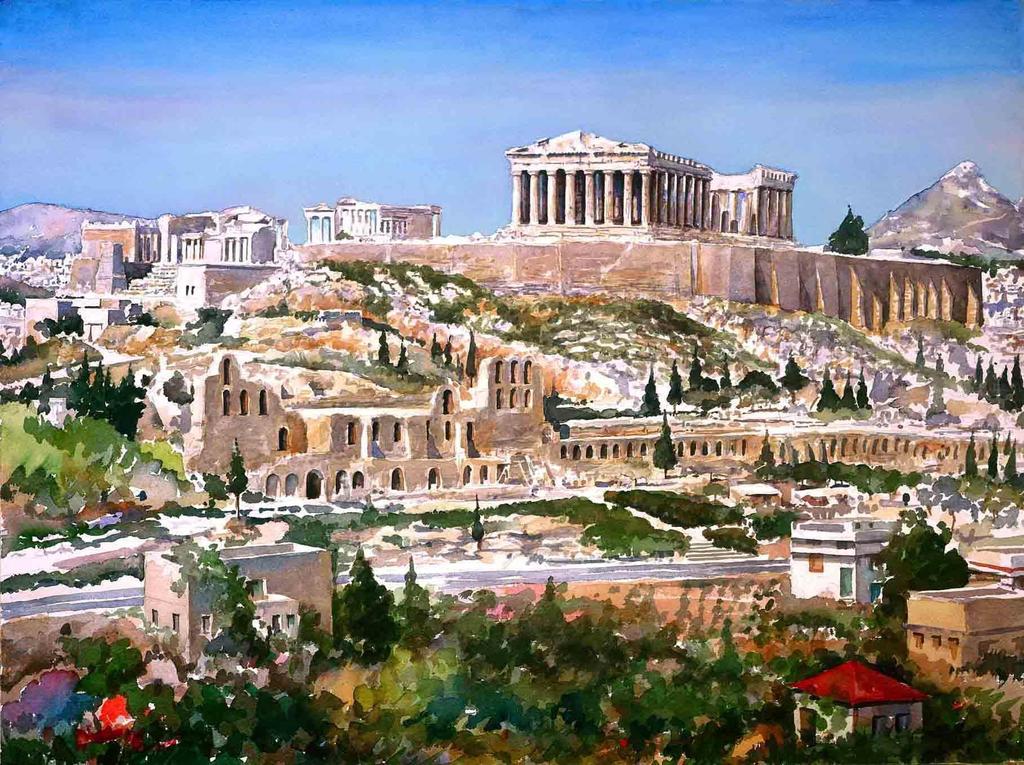 At the top of the hill was a fortified area called an acropolis.