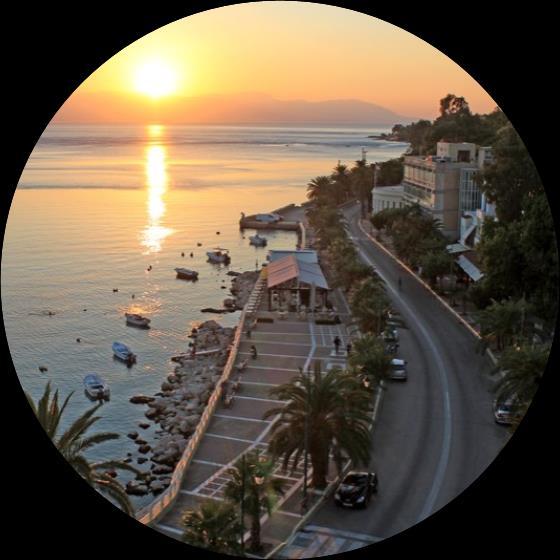 It is located at an altitude of about 650 meters with the spectacular view of the Corinthian and the Saronic Gulf.