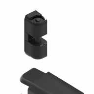 Latch-Hinge can be mounted as one piece with the door in place Right or left hinged Hinge 180 opening angle Available with