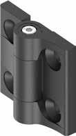 NEW 180 screw-on torque hinge zinc-die black powder-coated for countersunk screw M8; friction cone polyacetal POM; screw and nut m.s. zinc-plated Nm max.