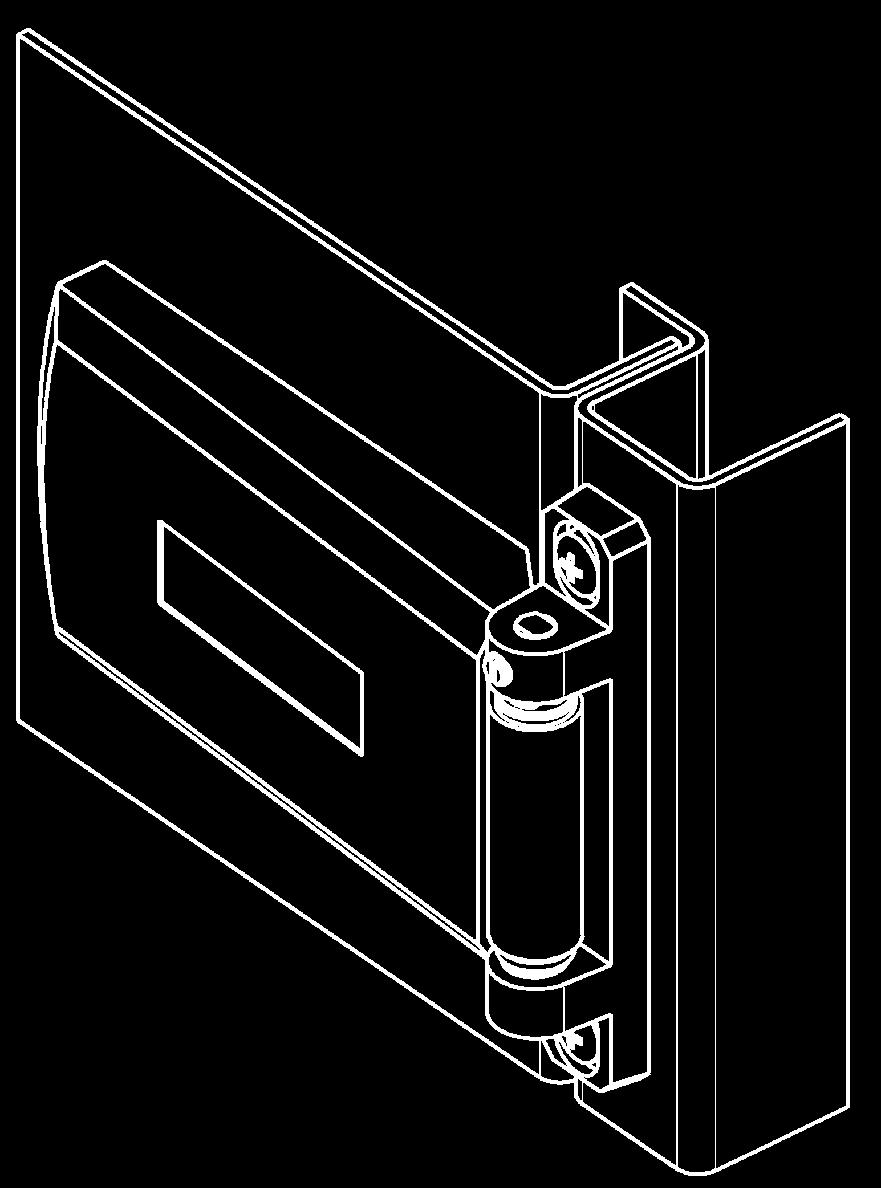 Cap pictured transparent * 3D-screw-on hinge door part and centre part zinc die black