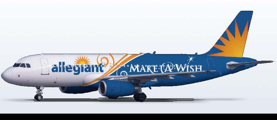 National marketing Allegiant & Make-A-Wish 75% of all Make-A-Wish wishes involve air transportation