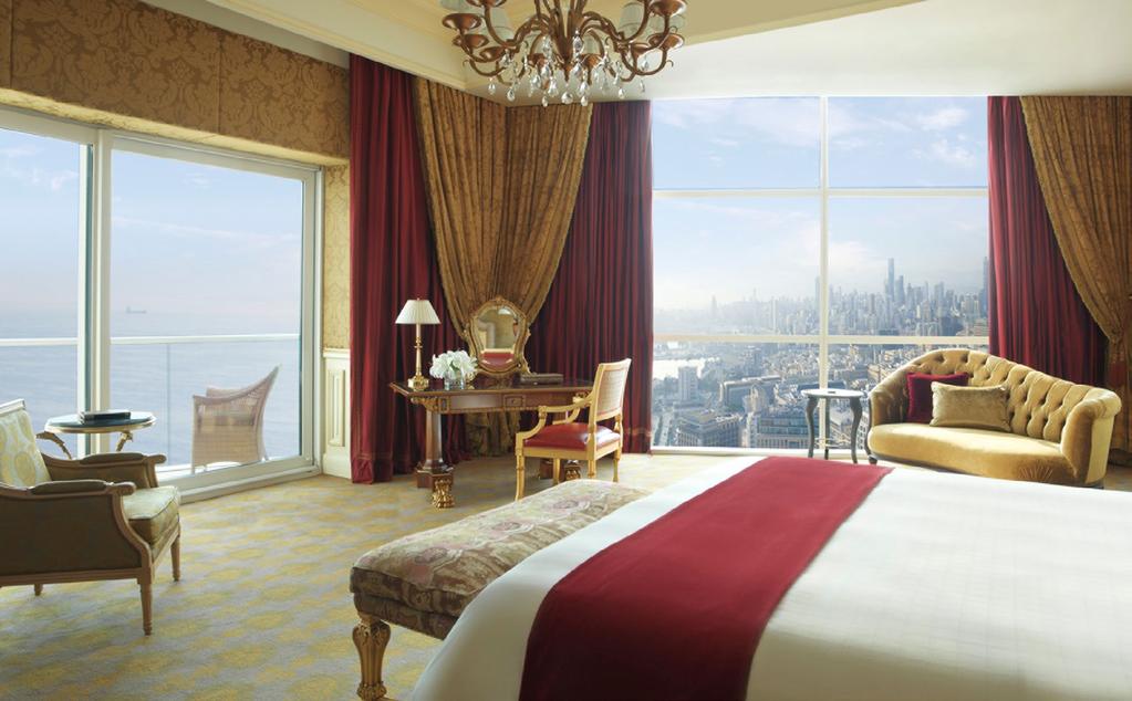 In a sail-capped tower rising 26 floors above the Corniche, our chic and comfortable guest