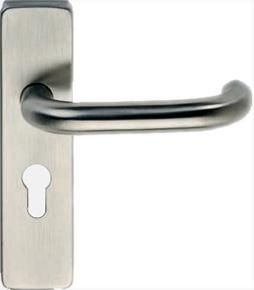 (57mm Centres) 75mm Bathroom Lock with 57mm Centres Satin Chrome Square Forend IN219EP 19mm Lever Handle on Concealed Euro
