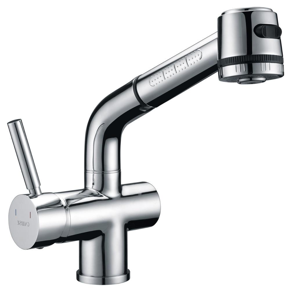 KITCHEN FAUCETS A612 Single Handle High-Arch Pull Down Kitchen Faucet Polished Chrome Brushed