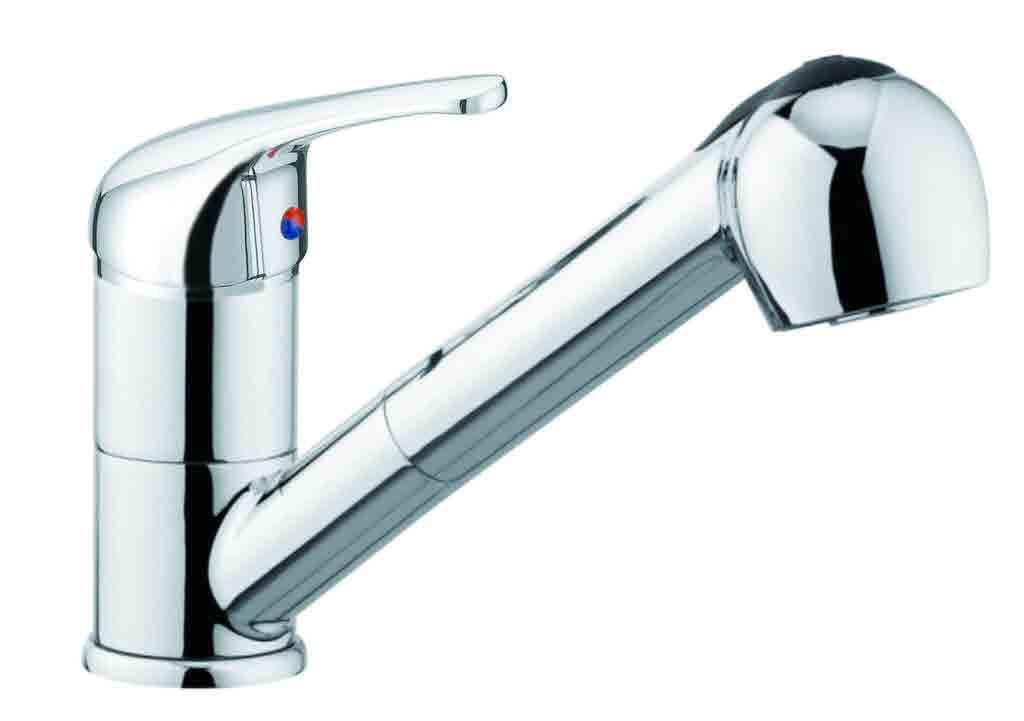 KITCHEN FAUCETS 76403 Single Handle Pull-down Kitchen Faucet Polished Chrome Brushed Nickel 40mm Ceramic Disc Cartridge 3/8"