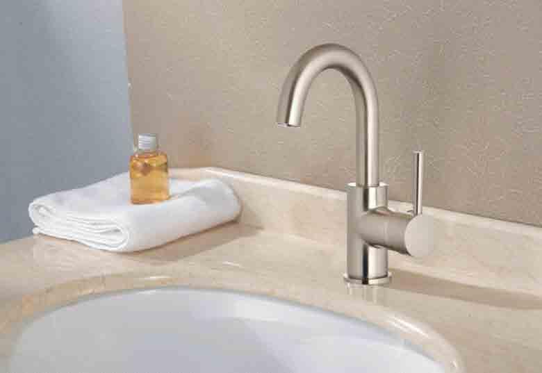 BATH FAUCETS 86101 Single Handle Lavatory Faucet 35mm Ceramic Disc Cartridge 3/8" Compression Stainless Steel Flexible Hoses Included Drain Pop-Up Included Dimensions: Overall Height 9-3/4"