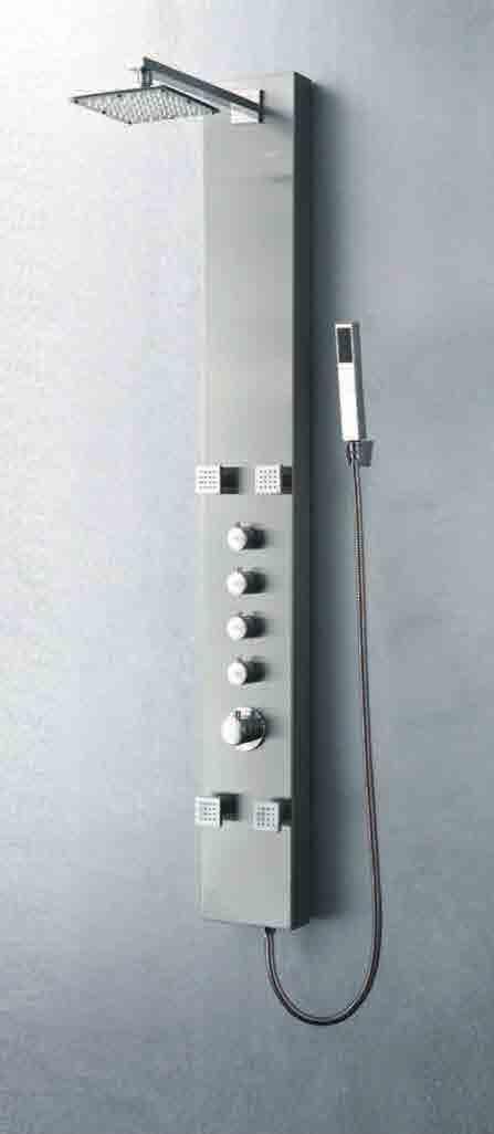 SHOWER SYSTEMS VICTORIA Dimensions: 59 x 7 Brushed Stainless Steel (#304) Stainless Steel