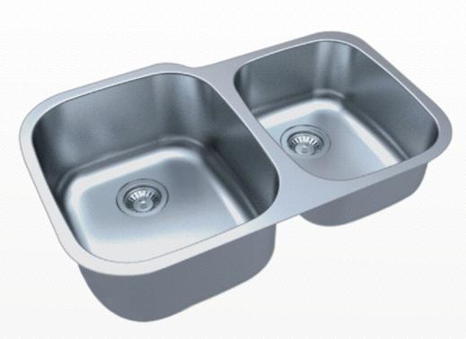 STAINLESS STEEL SINKS SM503L Undermount double bowl Overall: 31 3/4" x 20 5/8" Bowl Depth: Left/Right"9"/7" Drain: 4 1/2" 18 Gauge, 304 Series Stainless Steel