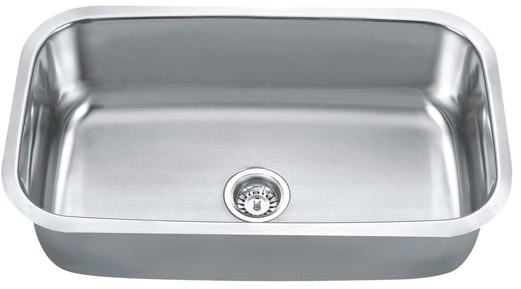 STAINLESS STEEL SINKS SM3118 Undermount single bowl Overall: 31 7/16" x 18 3/8" Bowl Depth: 10" Drain: 4 1/2" 18 Gauge, 304 Series Stainless Steel 18/10