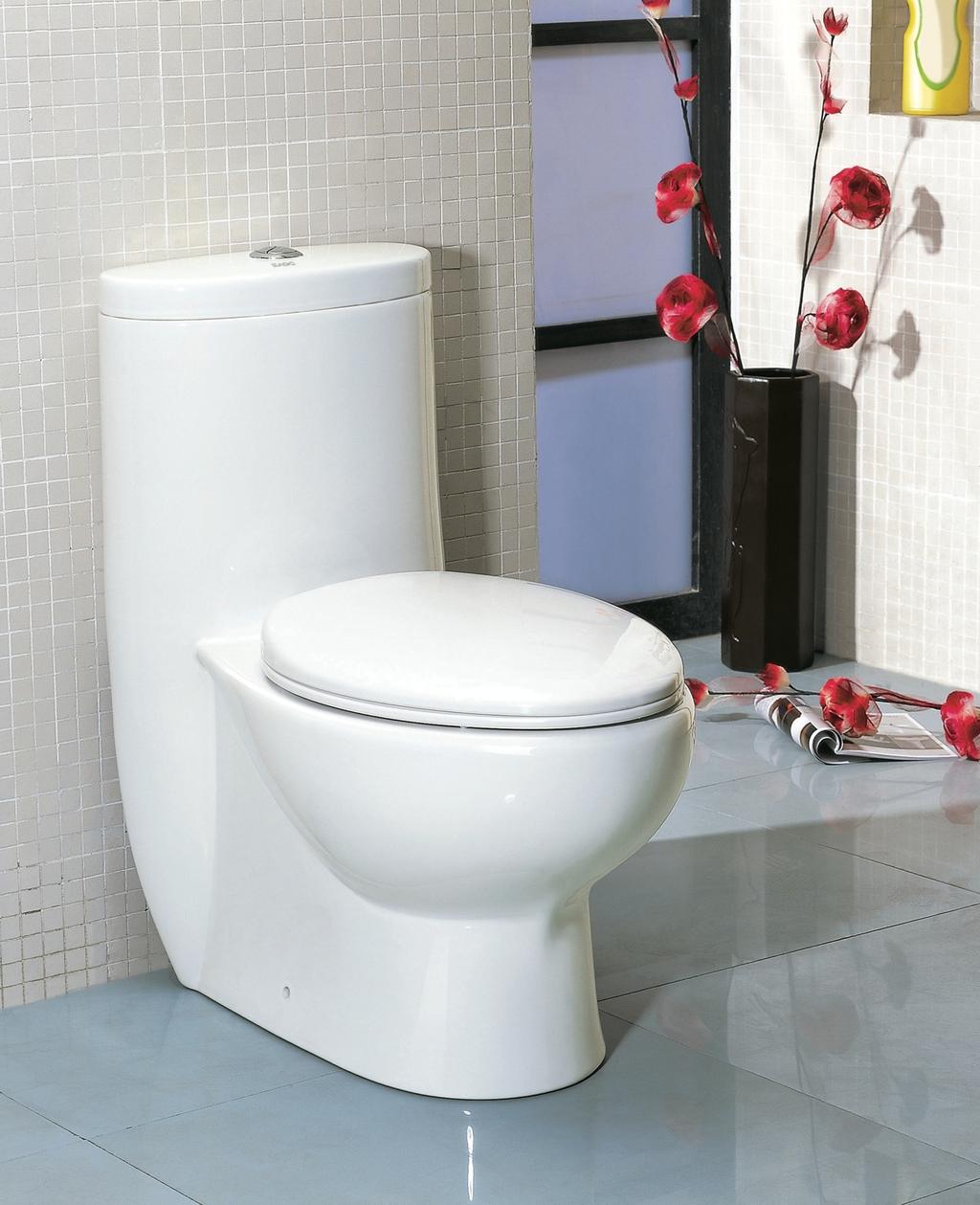 TOILETS ONTARIO EAGO by Adornus Eco friendly dual flush design Jet Siphonic one piece toilet W16 x H28 1/4 x L30 3/4 Bowl height: 16 Water consumption: 3/