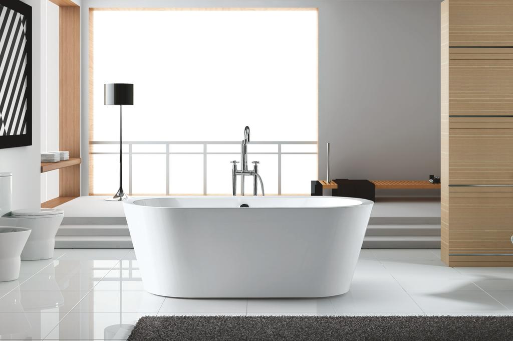 TUBS K1512 Acrylic simple bathtub Dimensions: 58 1/2 x 31 1/2 x 22 7/8 Freestanding bathtub With drainer and overflow - hand