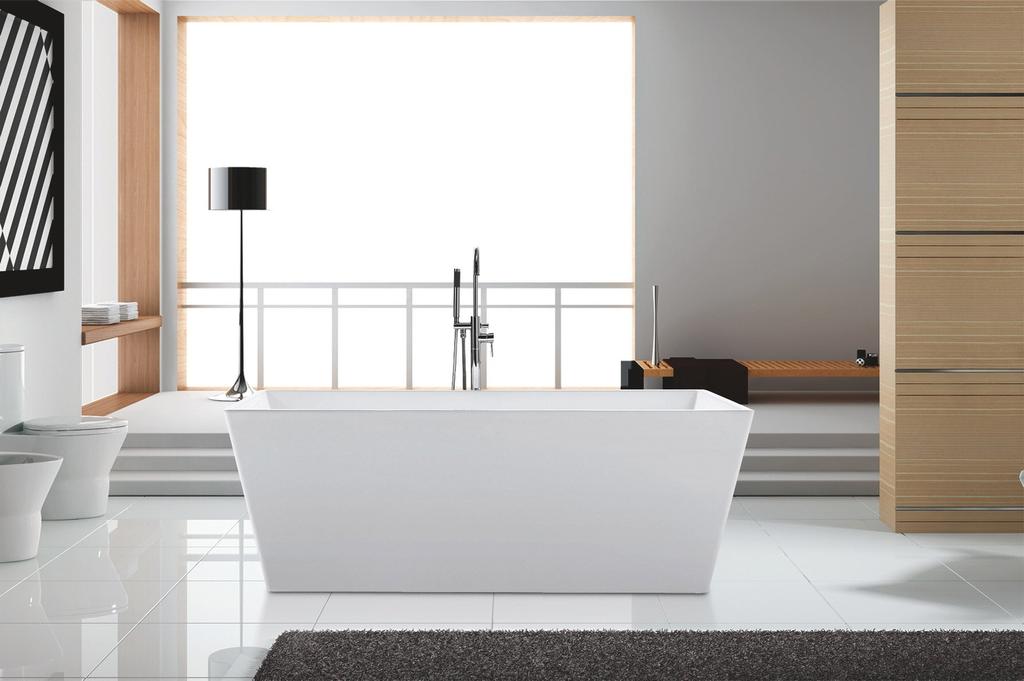TUBS K1514 Acrylic simple bathtub Dimensions: 59 x 31 1/2 x 23 1/2 Freestanding bathtub With drainer and overflow - hand