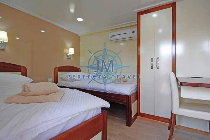 All cabins are equipped with individually controllable air conditioning.