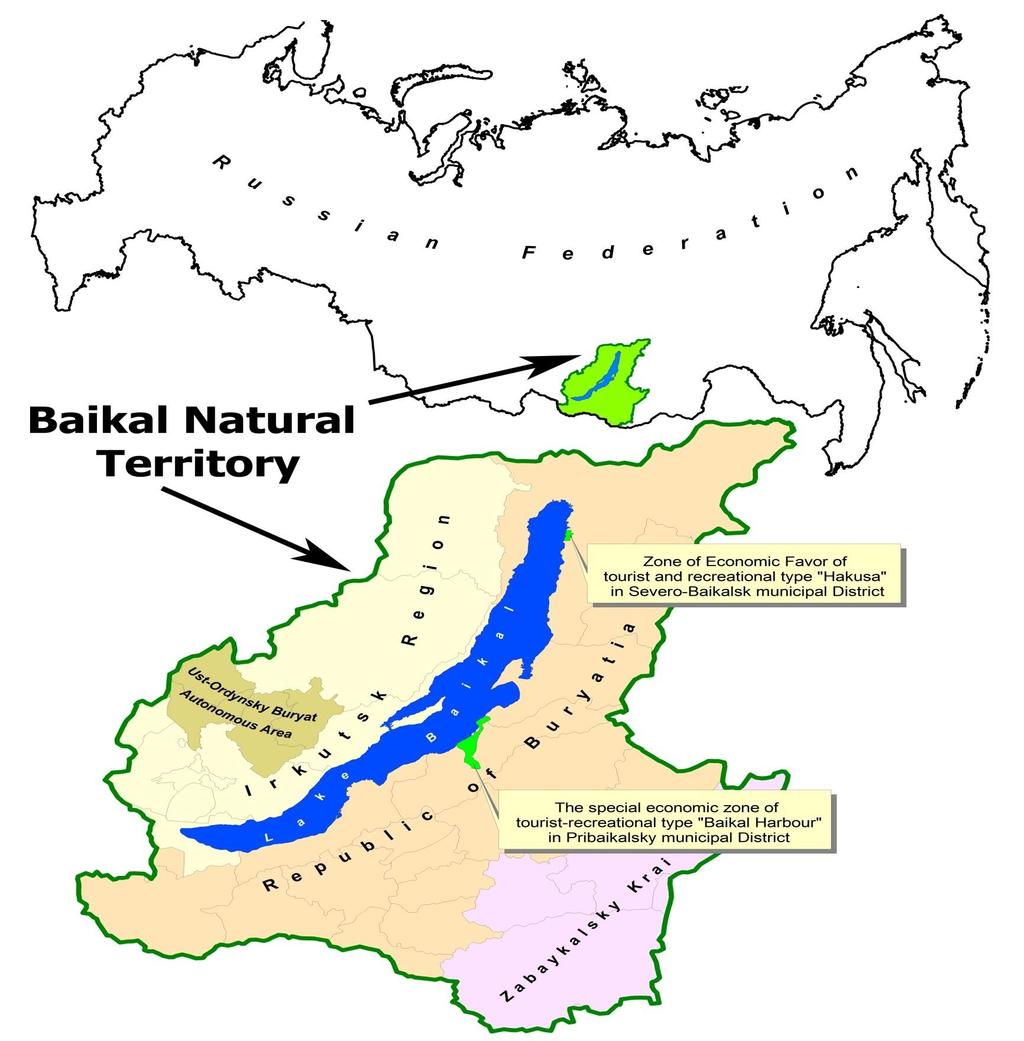 Study Area The Baikal Natural Territory includes Lake Baikal, coastal water protection zone of the lake, its drainage basin within the territory of