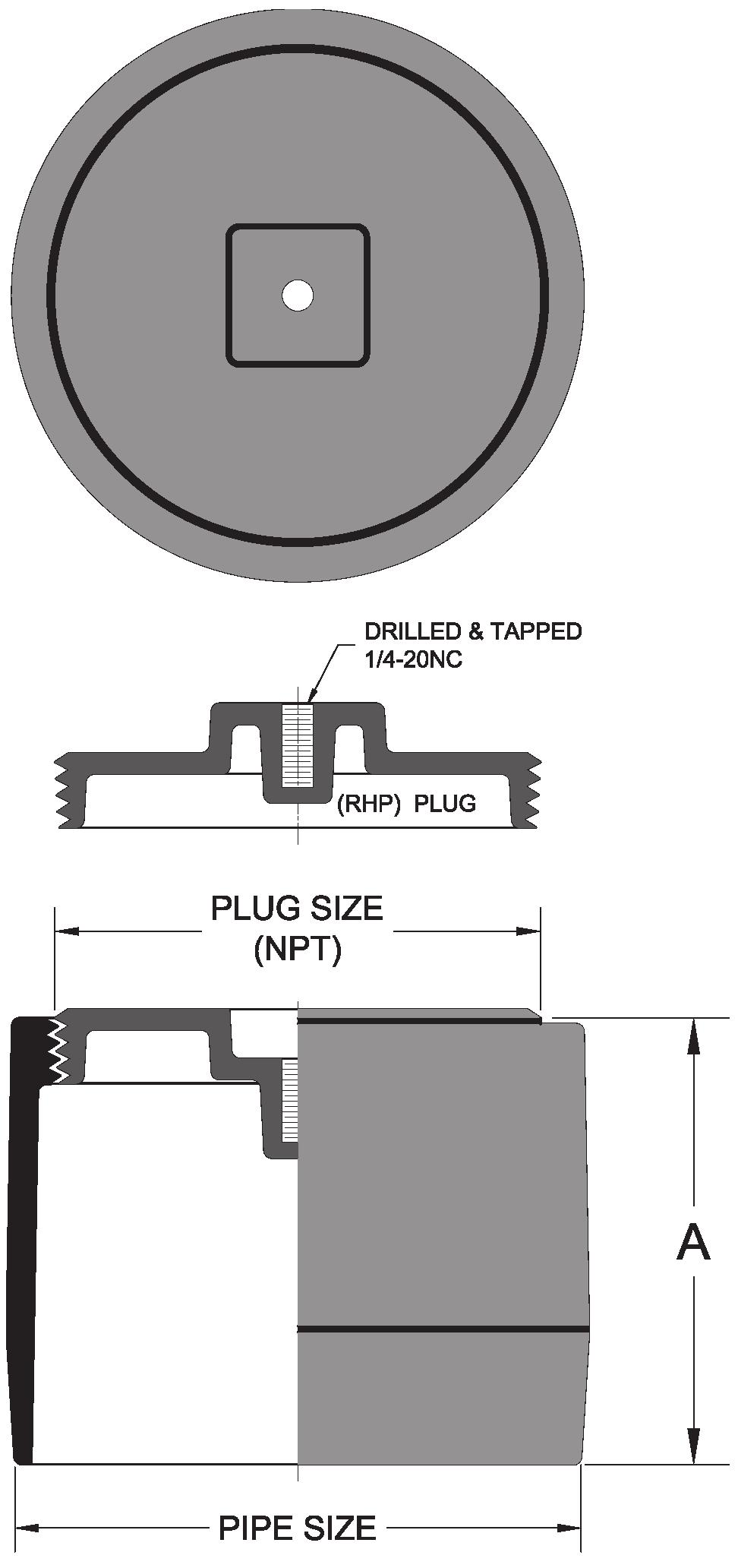 3 Outlet Variations Type Designation Add No-Hub 2NH,3NH,4NH,6NH,8NH,10NH,12NH N/C RHP Raised Head Plug N/C 39 Galvanized Cast Iron $ 136.00 2,3,4" 194.