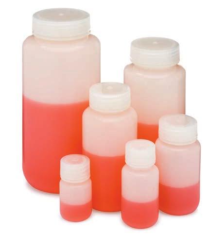 Wide Mouth Bottles Wide mouth bottles are perfect for sample collection and facilitate the rapid filling and emptying of solids, powders, and viscous liquids.