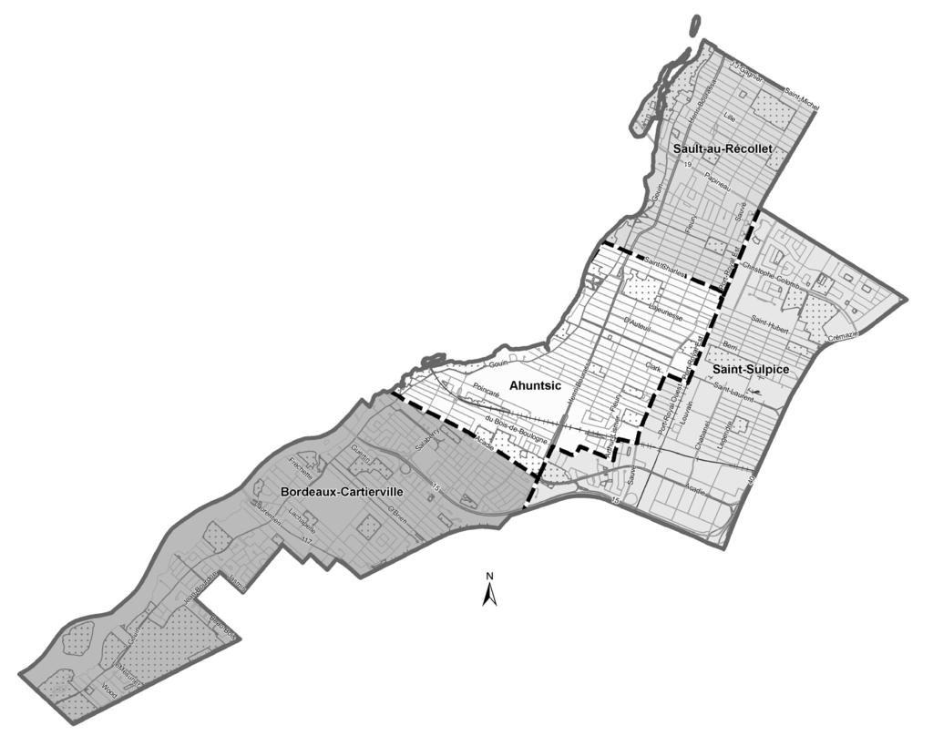 VILLE-MARIE (57 728 electors) Peter-McGill electoral district 18 347 electors of Rue Sherbrooke Ouest and Rue University; thence, successively, the following lines and demarcations: southeasterly,