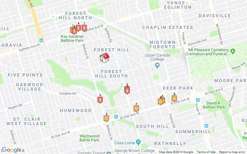 Medical Clinics Pharmacies 1. Upper Village Walk-in Medical Centre 901 Eglinton Ave West, Toronto Dist.: 0.95 km 2. Forest Hill Walk In Clinic 290 St Clair Ave West, Toronto Dist.: 1.30 km 3.