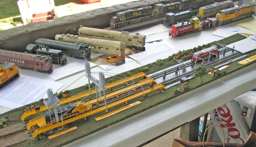 HO-Scale brass diesel-electric doodlebugs at upper left.