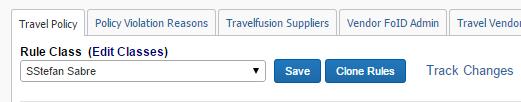 3. On the Travel Policy tab, click Edit Classes. 4. Click the pencil icon in the left column to allow editing.