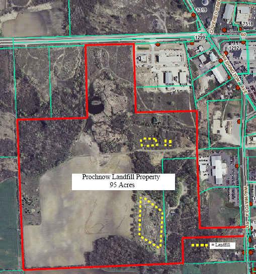 Sports Complex Quick Facts Prochnow landfill property consists of 95 acres of woodlands, open