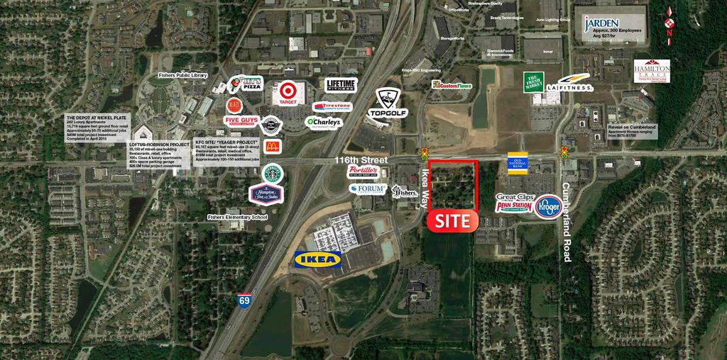 THE YARD AT FISHERS DISTRICT 116th and Ikea Way Fishers, IN Mixed-Use Center on 18 Acres 31,519 (2016 AADT) Highlights Premium site next to incoming IKEA and Topgolf 118,403 (2016