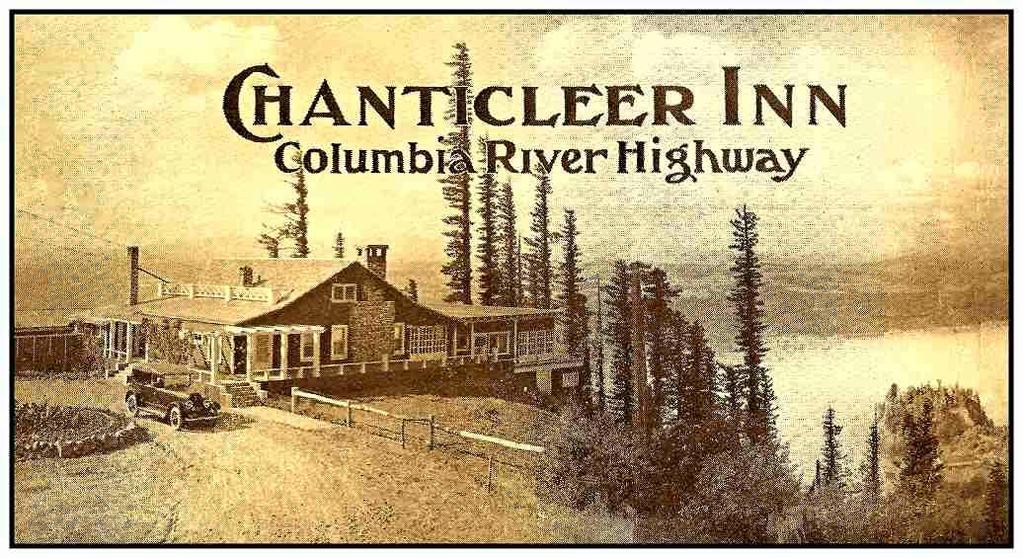Before the Columbia River Highway was opened in 1915, the only way to reach Chanticleer was by taking a boat or the train to Rooster Rock and then riding or walking up the steep, unpaved road.