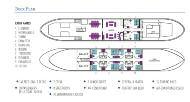 There are two upper-deck junior suites and eight staterooms, each with en-suite private facilities.