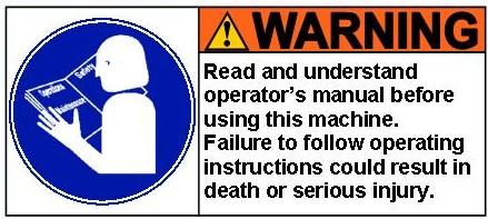 WARNING! Read and understand all instructions. Failure to follow all instructions listed below may result in electric shock, fire and/or serious personal injury.