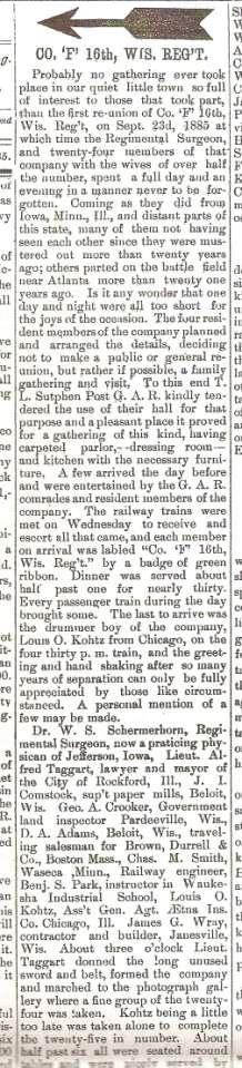 October 9, 1885, Evansville Review,