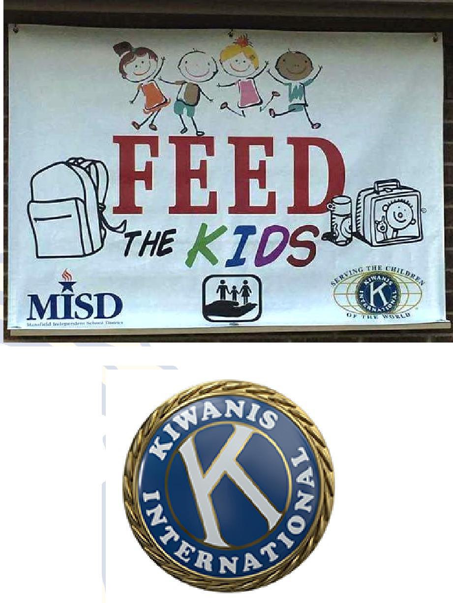 Mansfield Kiwanis Newsletter Page 3 Calendar of Events Thu Oct 20, 2016 10am Meals on Wheels Fri Oct 21, 2016 6:45am Weekly Club Meeting Where: Methodist Mansfield Medical Center, 2700 East Broad