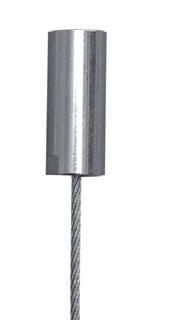 and lightweight Additional C-Clips can be added/fitted retrospectively No tools needed to install Available in 3 mm and 6 mm wire rope diameters, for suspensions up to 100 kg per span Barrel
