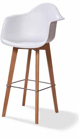 Keeve Bar Chair white Bucket armrest 506F02SW Total height: 119 cm Height