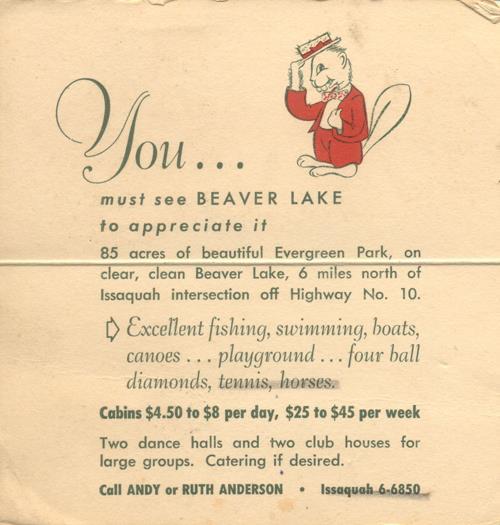 In 1955, Dick Anderson bought the resort and renamed it Andy s Beaver Lake Resort.