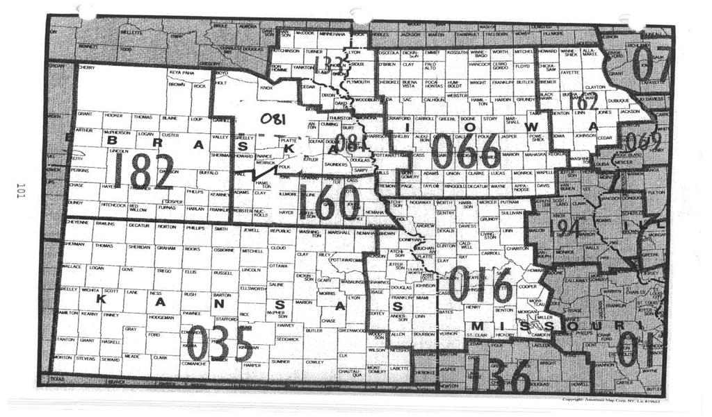 6 District 016 Map Nebraska Section 081 By Counties o In Nebraska: Sarpy, Douglas, Saunders, Butler, Colfax, Dodge, Washington, Burt, Cuming, Stanton, Wayne, Thurston, New Counties,