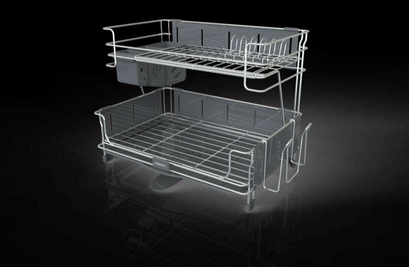 NEO 2 Tier Dish Rack [MJ112] POINT Knock-down function Easy dismantling knock-down dish rack