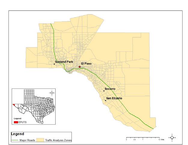 Figure 1. El Paso MPO Study Area. This report presents a technical summary of the work place and special generator surveys.