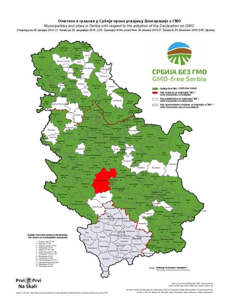 136 Serbian cities and municipalities designated their