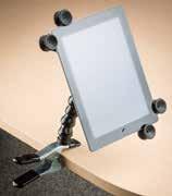 The two arm holder works well with tablets weighing 1.5 to 2 lbs or less.