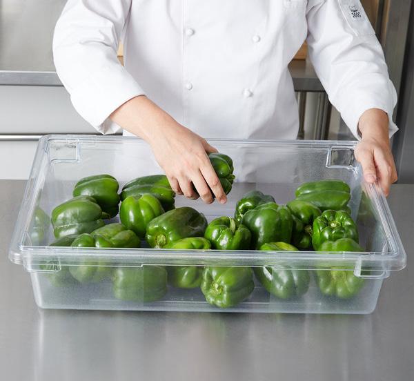 from strong durable polypropylene featuring a clear polycarbonate sliding lid allowing for quick access to ingredients.