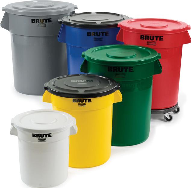 Rubbermaid Brute Containers White Round Brute Container. Ltr Grey Lid Grey Round Brute Container.