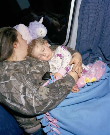 This page, from left: An Amtrak employee on the Silver Star. A mother and daughter travel from Cary, North Carolina, to Jacksonville, Florida, on the Silver Star.