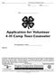 Application for Volunteer 4-H Camp Teen Counselor