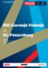 official Programme VELUX EHF Champions League 2012/2013 RK Gorenje Velenje vs. St. Petersburg Velenje / 20.