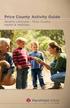 Price County Activity Guide. Healthy Lifestyles Price County Health & Wellness