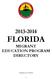 FLORIDA MIGRANT EDUCATION PROGRAM DIRECTORY