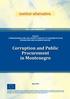 Corruption and Public Procurement in Montenegro