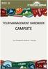 TOUR MANAGEMENT HANDBOOK CAMPSITE. Tour Management Handbook - Campsite