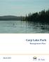 Carp Lake Park. Management Plan